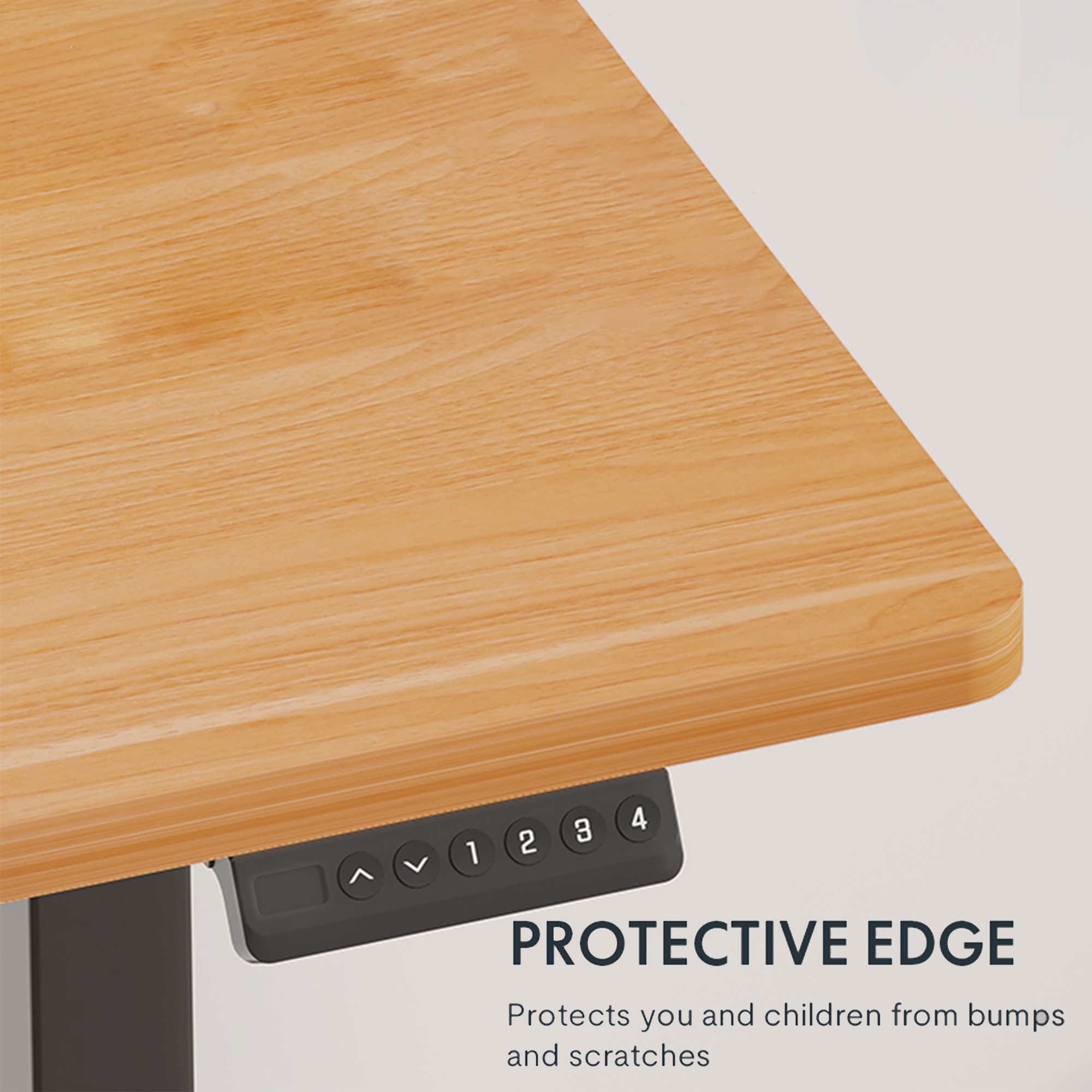 Electric Standing Desk Whole Piece Adjustable Height Desk Home Office Computer Workstation Sit Stand Up Desk (Black Frame + Black Top)_voghion.com